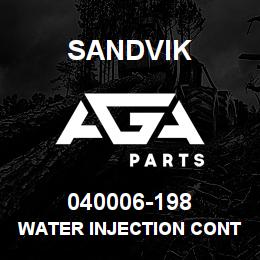 040006-198 Sandvik WATER INJECTION CONTROL VALVE | AGA Parts
