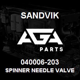 040006-203 Sandvik SPINNER NEEDLE VALVE | AGA Parts