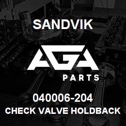 040006-204 Sandvik CHECK VALVE HOLDBACK | AGA Parts