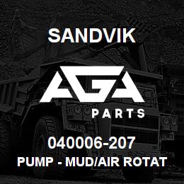 040006-207 Sandvik PUMP - MUD/AIR ROTATION | AGA Parts