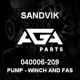 040006-209 Sandvik PUMP - WINCH AND FAST FEED | AGA Parts