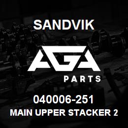 040006-251 Sandvik MAIN UPPER STACKER 200 | AGA Parts