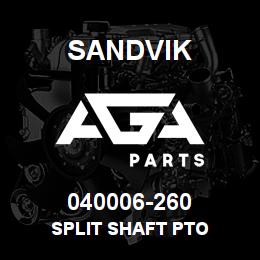 040006-260 Sandvik SPLIT SHAFT PTO | AGA Parts