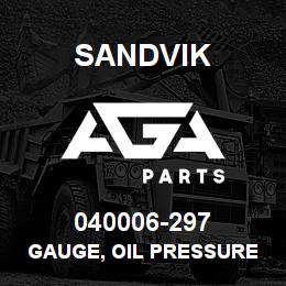 040006-297 Sandvik GAUGE, OIL PRESSURE | AGA Parts