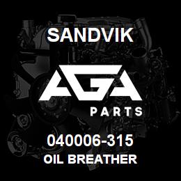 040006-315 Sandvik OIL BREATHER | AGA Parts