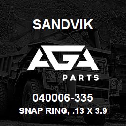 040006-335 Sandvik SNAP RING, .13 X 3.94ID X 4.44 | AGA Parts