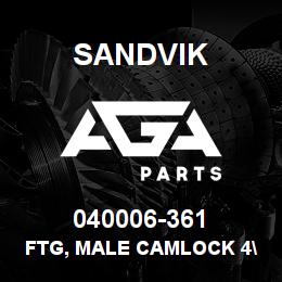 040006-361 Sandvik FTG, MALE CAMLOCK 4" NPT | AGA Parts