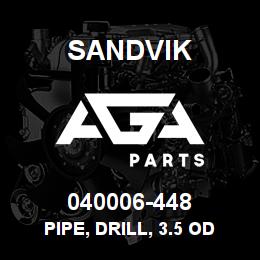 040006-448 Sandvik PIPE, DRILL, 3.5 OD 2.38 API IF | AGA Parts