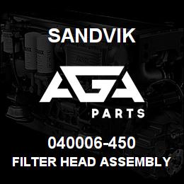 040006-450 Sandvik FILTER HEAD ASSEMBLY | AGA Parts
