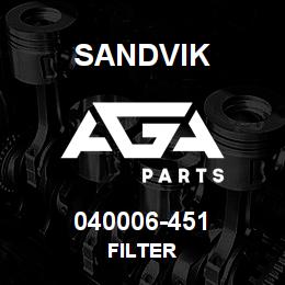 040006-451 Sandvik FILTER | AGA Parts