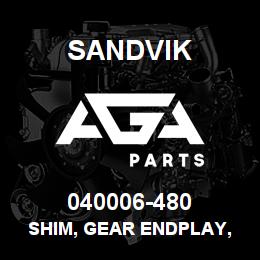 040006-480 Sandvik SHIM, GEAR ENDPLAY, TOPHD .002" | AGA Parts