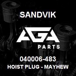 040006-483 Sandvik HOIST PLUG - MAYHEW JR PIN | AGA Parts