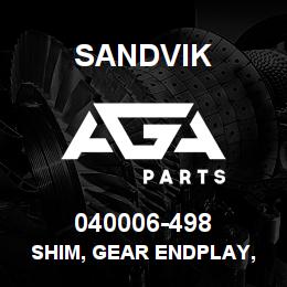 040006-498 Sandvik SHIM, GEAR ENDPLAY, TOPHD .010" | AGA Parts