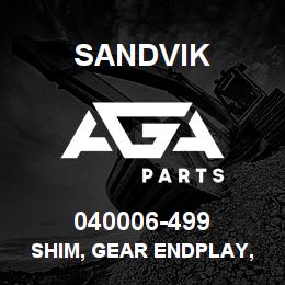 040006-499 Sandvik SHIM, GEAR ENDPLAY, TOPHD .020" | AGA Parts