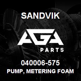 040006-575 Sandvik PUMP, METERING FOAM INJ 12 V. | AGA Parts