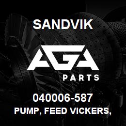 040006-587 Sandvik PUMP, FEED VICKERS, MRLN 6 | AGA Parts