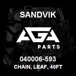 040006-593 Sandvik CHAIN, LEAF, 40FT | AGA Parts