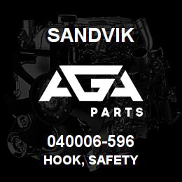 040006-596 Sandvik HOOK, SAFETY | AGA Parts