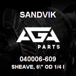 040006-609 Sandvik SHEAVE, 6" OD 1/4 IN. WIRE BRONZE BUSH | AGA Parts