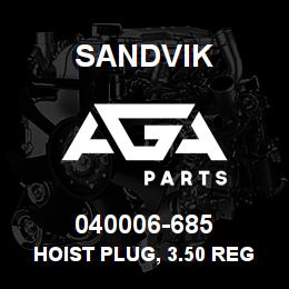 040006-685 Sandvik HOIST PLUG, 3.50 REG PIN | AGA Parts