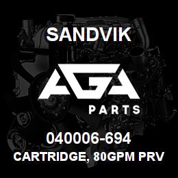 040006-694 Sandvik CARTRIDGE, 80GPM PRV | AGA Parts