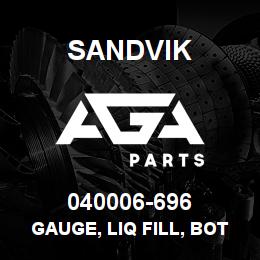 040006-696 Sandvik GAUGE, LIQ FILL, BOT MNT 4000PSI | AGA Parts