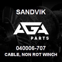 040006-707 Sandvik CABLE, NON ROT WINCH 5/8 X 140' | AGA Parts