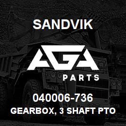 040006-736 Sandvik GEARBOX, 3 SHAFT PTO | AGA Parts