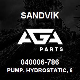 040006-786 Sandvik PUMP, HYDROSTATIC, 6.4, CW | AGA Parts