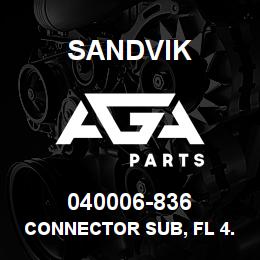 040006-836 Sandvik CONNECTOR SUB, FL 4.50X2.88IF P | AGA Parts