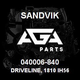 040006-840 Sandvik DRIVELINE, 1810 IH5600 AFT MAIN | AGA Parts
