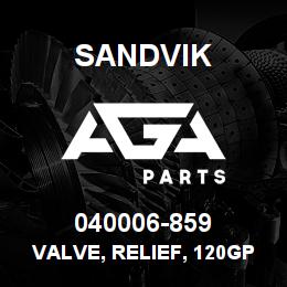 040006-859 Sandvik VALVE, RELIEF, 120GPM | AGA Parts