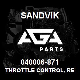 040006-871 Sandvik THROTTLE CONTROL, REMOTE | AGA Parts