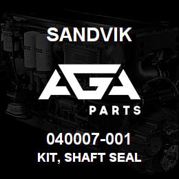 040007-001 Sandvik KIT, SHAFT SEAL | AGA Parts