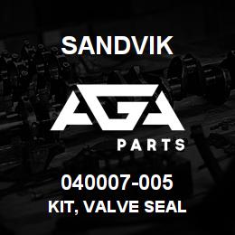 040007-005 Sandvik KIT, VALVE SEAL | AGA Parts