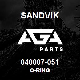 040007-051 Sandvik O-RING | AGA Parts