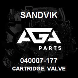 040007-177 Sandvik CARTRIDGE, VALVE | AGA Parts