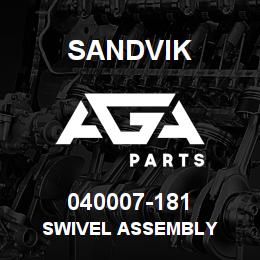 040007-181 Sandvik SWIVEL ASSEMBLY | AGA Parts