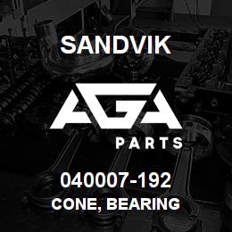 040007-192 Sandvik CONE, BEARING | AGA Parts
