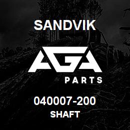 040007-200 Sandvik SHAFT | AGA Parts
