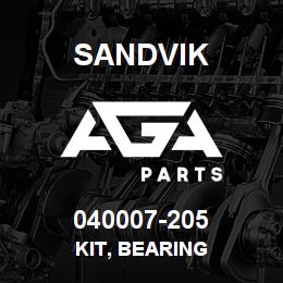 040007-205 Sandvik KIT, BEARING | AGA Parts