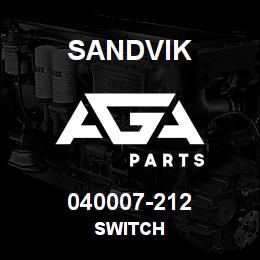 040007-212 Sandvik SWITCH | AGA Parts