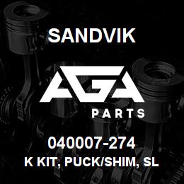 040007-274 Sandvik K KIT, PUCK/SHIM, SLIDE | AGA Parts