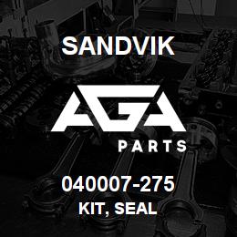 040007-275 Sandvik KIT, SEAL | AGA Parts
