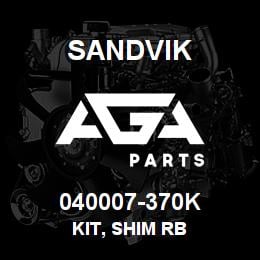 040007-370K Sandvik KIT, SHIM RB | AGA Parts