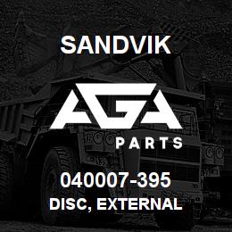 040007-395 Sandvik DISC, EXTERNAL | AGA Parts