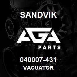 040007-431 Sandvik VACUATOR | AGA Parts