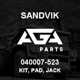 040007-523 Sandvik KIT, PAD, JACK | AGA Parts