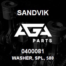 0400081 Sandvik WASHER, SPL, 580 | AGA Parts