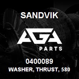 0400089 Sandvik WASHER, THRUST, 580 | AGA Parts